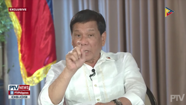 REVOLUTIONARY GOVERNMENT. President Rodrigo Duterte warns that he will declare a revolutionary government in the face of destabilization plots. Screenshot from PTV show 'Sa Totoo Lang' 