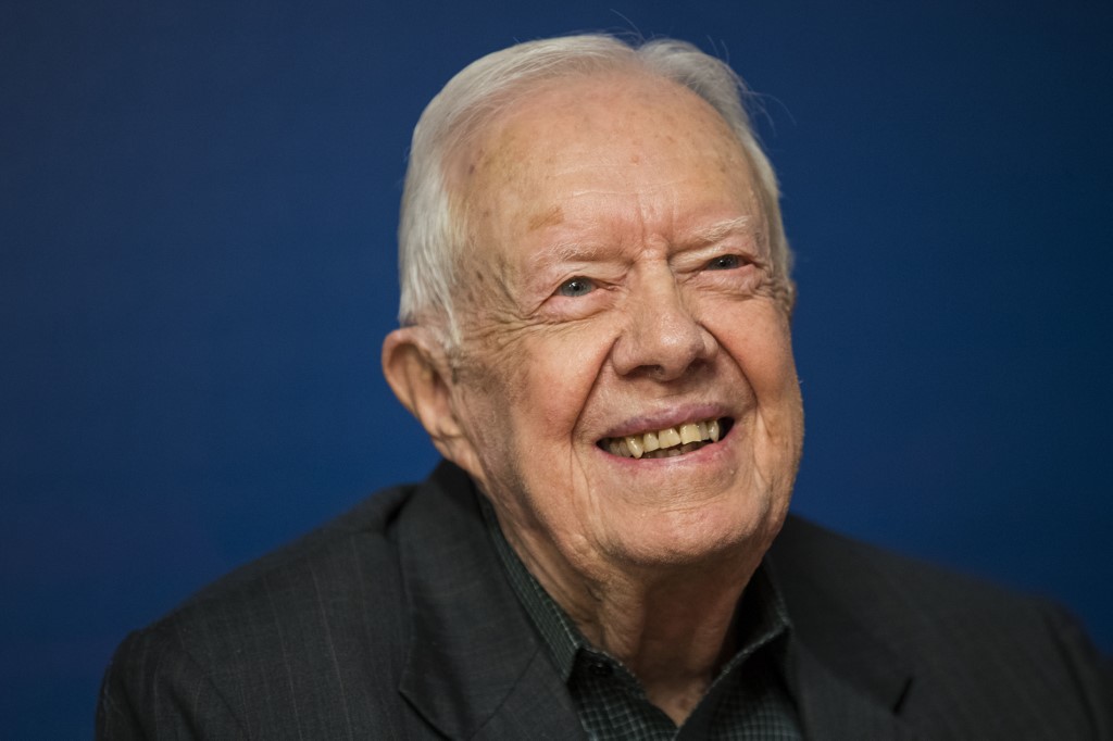 AILING. In this file photo taken on March 25, 2018 former U.S. President Jimmy Carter smiles during a book signing event for his new book 'Faith: A Journey For All' at Barnes & Noble bookstore in Midtown Manhattan, March 26, 2018 in New York City. Photo by Drew Angerer/Getty Images North America/AFP 