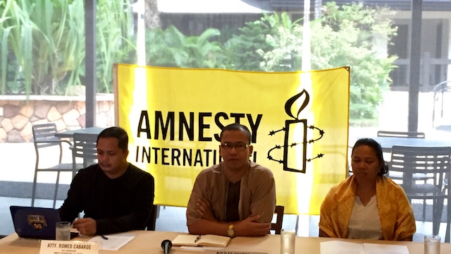 UPHOLD HUMAN RIGHTS. Amnesty International Philippines opposes president-elect Rodrigo Duterte's proposal to revive the death penalty. Photo by Katerina Francisco/Rappler 