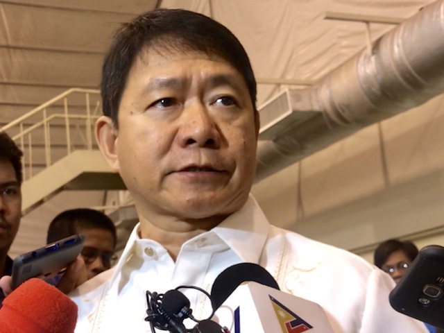 FOR NEUTRALITY. DILG Secretary Eduardo Año distances himself from the Liga ng mga Barangay, which allegedly used government funds for shirts promoting administration Senatorial bet Bong Go. File photo by Rambo Talabong/Rappler  