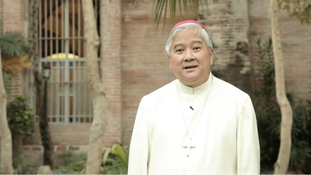 ELECTION VIDEO. Lingayen-Dagupan Archbishop Socrates Villegas releases a video asking voters ahead of the May 13 elections, 'Are you going to betray God?' Screenshot from Villegas' Facebook video 