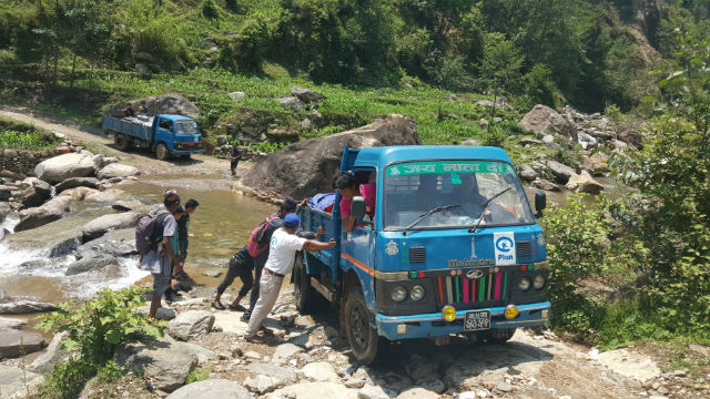 CHALLENGES. Bringing in aid is very difficult due to Nepal's rough roads and terrain. Photo from Plan International 