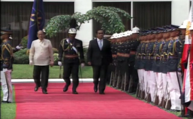 Thailand Prime Minister Prayut Chan-o-cha's state visit in August 2015. Screenshot from RTVM 
