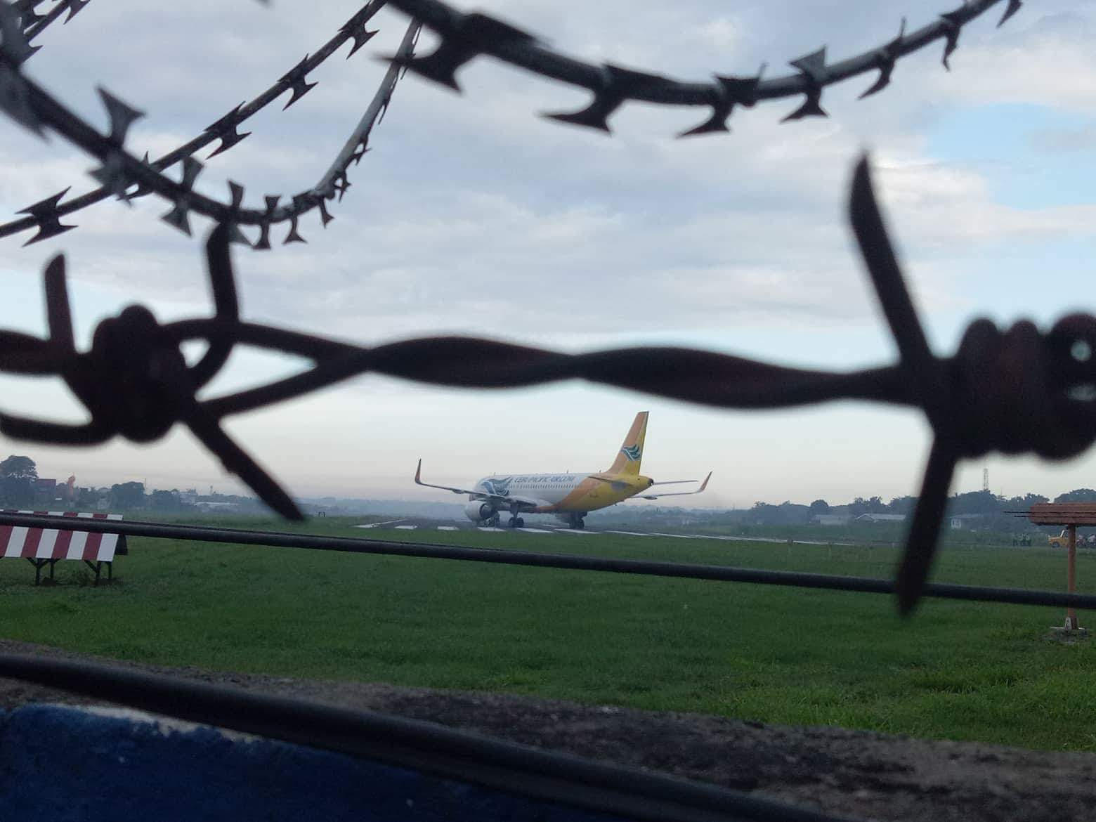 A Cebu Pacific plane stops on the runway of the Zamboanga International Airport. Photo by Richard Falcatan/Rappler 
