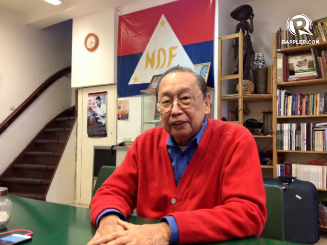 OPEN. Exiled communist leader Jose Maria "Joma" Sison says the future of the Left is bright under the Duterte administration. File photo by Rappler 