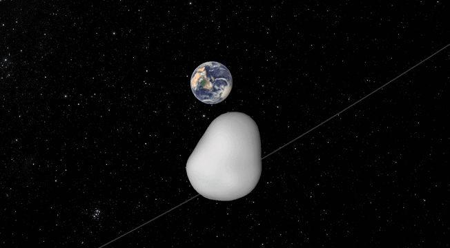 ASTEROID 2012 TC4. Screenshot of animation from NASA/JPL-Caltech 