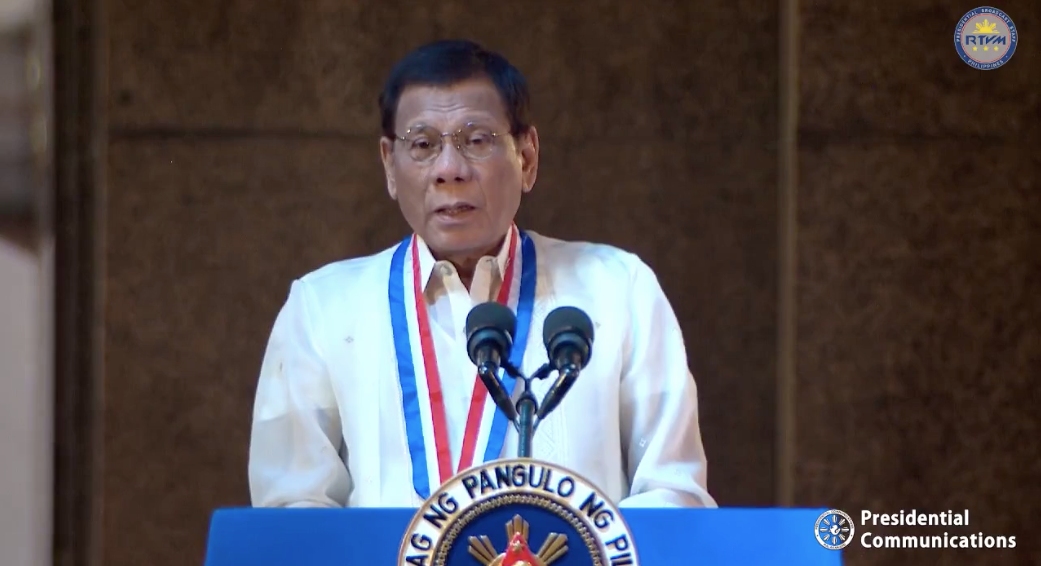 KILL THE PIRATES. President Rodrigo Duterte tells the Philippine Navy to kill every pirate they spot during a speech delivered at the Bonifacio Day rites in Caloocan on November 30, 2019. Screenshot from RTVM 