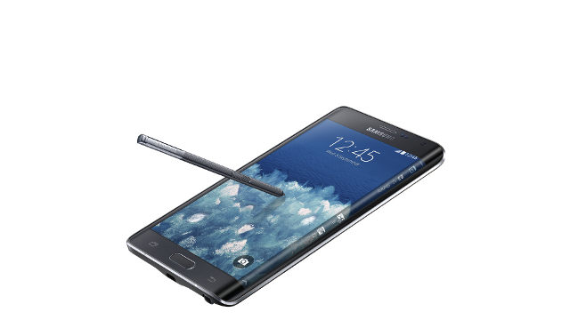 THE NOTE EDGE. Samsung's Galaxy Note also comes as a variant with a curved screen. Image from Samsung Mobile Press.