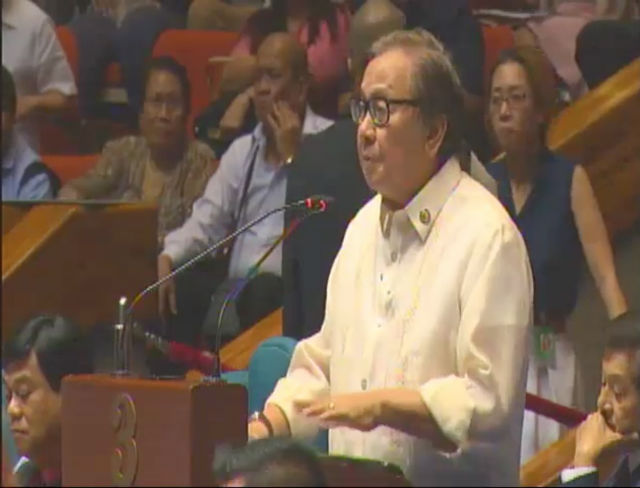 VOTED NO. Buhay Representative Lito Atienza explains his vote against the death penalty bill. Screengrab from congress.gov.ph 