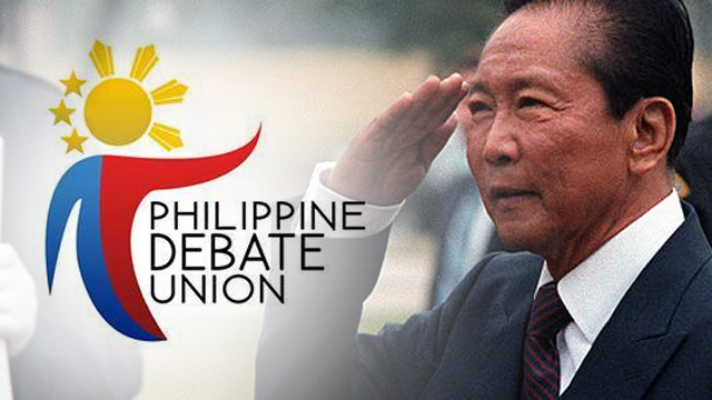 'MORALLY REPREHENSIBLE.' The Philippine Debate Union strongly opposes the planned hero's burial for the late dictator Ferdinand Marcos. 