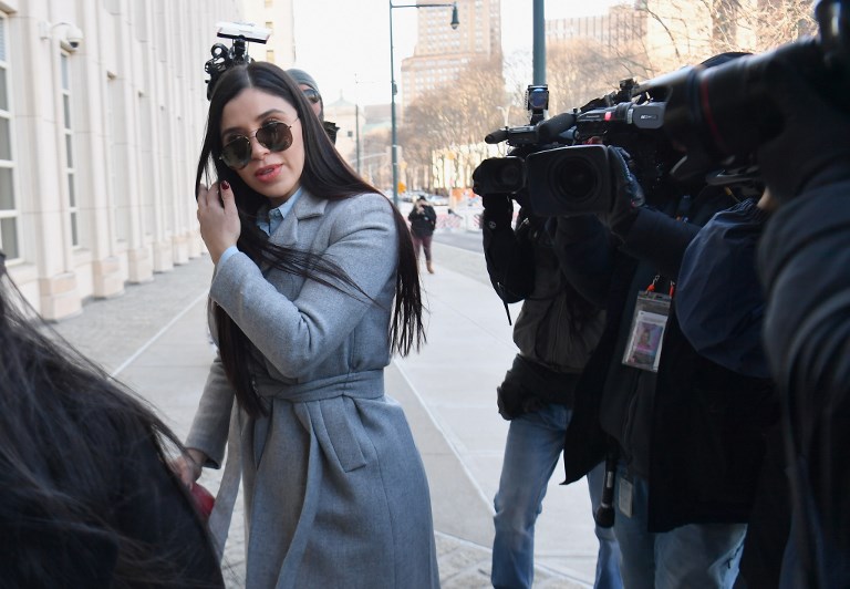 NARCOS. Emma Coronel Aispuro, the wife of Joaquin 'El Chapo' Guzman, arrives at the US Federal Courthouse in Brooklyn on January 30, 2019 in New York. Photo by Angela Weiss/AFP 