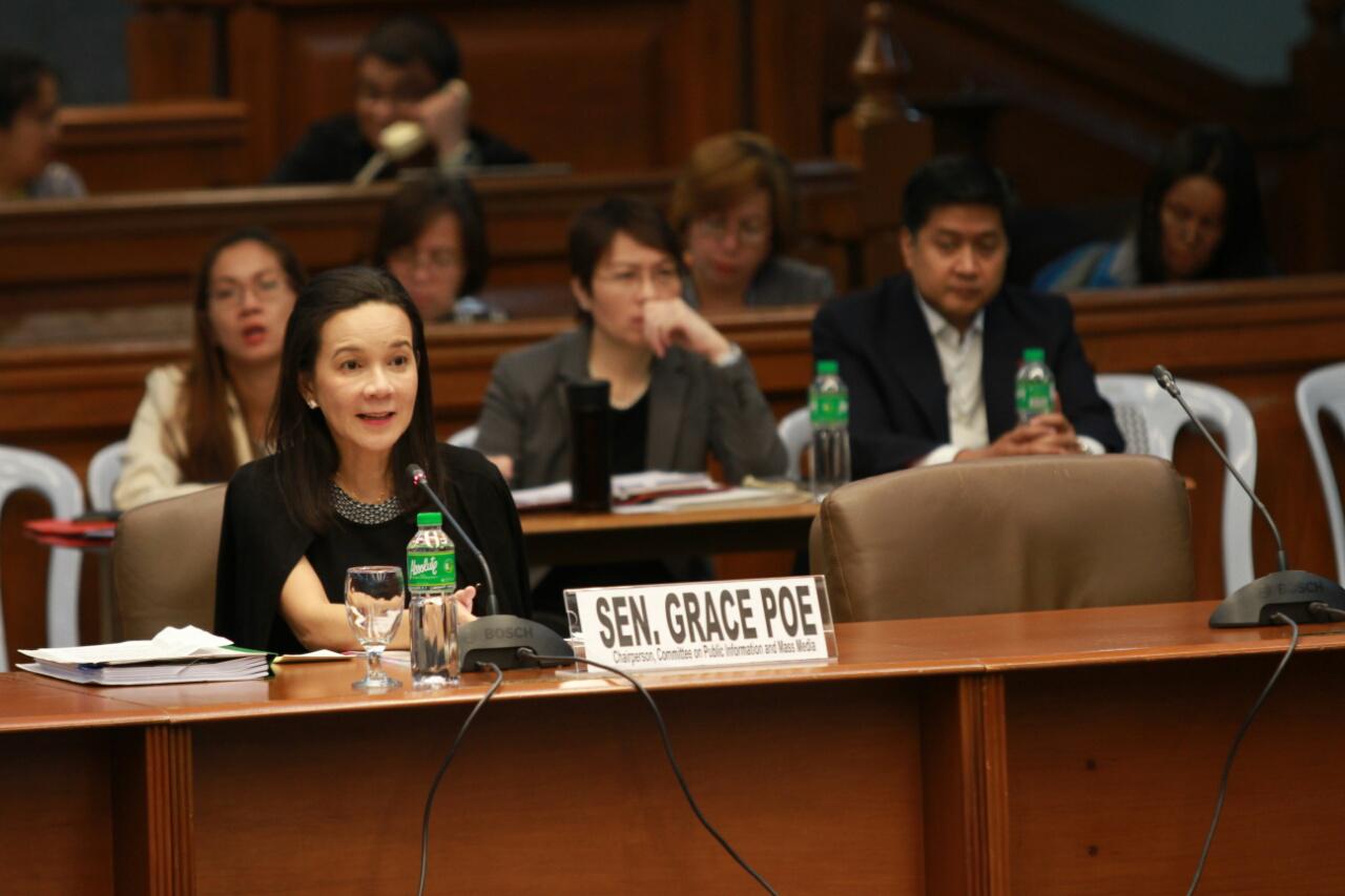 DEBATES. The Senate committee on public information and mass media has submitted the consolidated Freedom of Information bill on Tuesday, October 18. Photo from Office of Senator Poe  