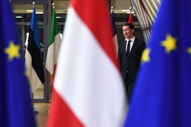 EU PRESIDENCY. Austria's new Chancellor Sebastian Kurz arrives to meet the European Council president on December 19, 2017, at the European Council in Brussels. File photo by Emmanuel Dunand/AFP 
