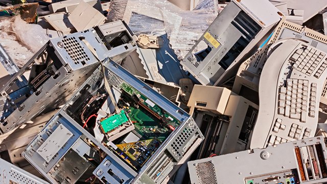E-WASTE. Tons of discarded computer parts, old cellphones and other electronic devices fill up landfills. 