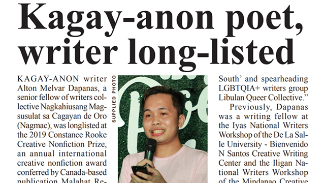 FALSE. The press release featuring Alton Melvar Dapanas contains literary claims proven false. Screenshot from Mindanao Gold Star Daily 