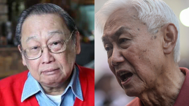 WARRANT. CPP Founding Chairman Joma Sison and NDF senior adviser Luis Jalandoni are ordered arrested by a Manila court. Photo of Sison by Rappler, photo of Jalandoni by LeAnne Jazul/Rappler 