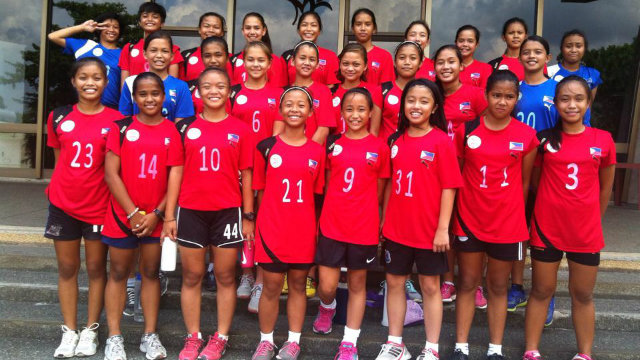The Philippine U14 Girls National Football Team poses at the Philippine Football Federation headquarters. Photo from PFF website