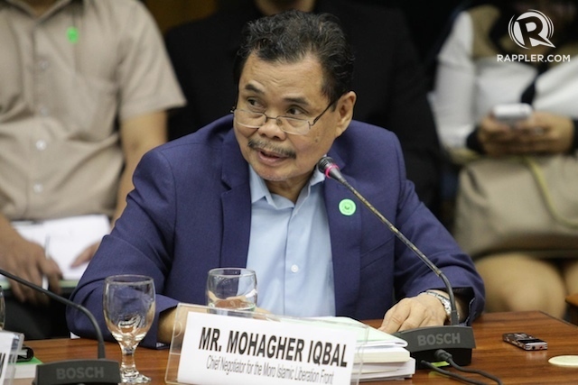 CITIZENSHIP ISSUES. Chief MILF peace negotiator Mohagher Iqbal attends the Senate hearing on the Mamasapano clash on February 12, 2015. File photo by Mark Cristino/Rappler   