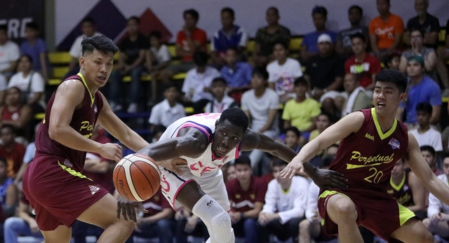 UNSCATHED. Maodo Malick Diouf puts up a double-double as CEU remains unbeaten. Photo from PBA Images 