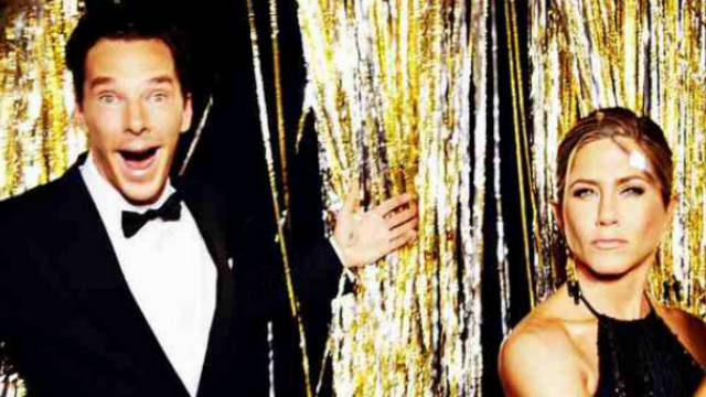 JEN AND BEN. Benedict Cumberbatch and Jennifer Aniston are both nominated in the major acting categories at the 2015 Golden Globes. Photo from Instagram/Golden <a href=