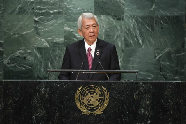 UN SPEECH. Philippine Foreign Secretary Perfecto Yasay Jr addresses the general debate of the United Nations General Assembly's 71st session on September 24, 2016. Photo courtesy of UN  