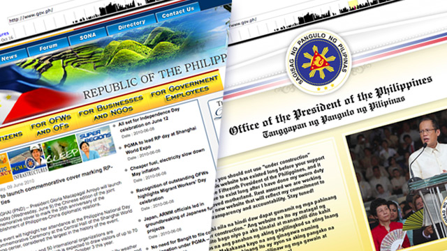 END AND BEGINNING. Screenshots of gov.ph in June (left) and July (right) in 2010. Screenshots from Internet Archive  