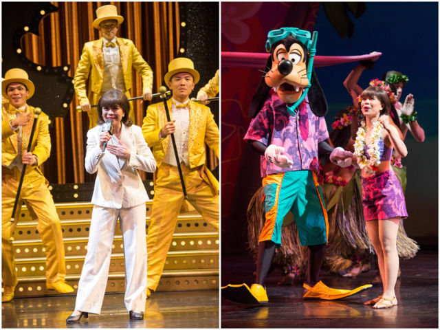 SONG AND DANCE. Raki Vega in some of her roles at Hong Kong Disneyland’s Broadway-style musical “Golden Mickey’s.” Photos courtesy of Hong Kong Disneyland 