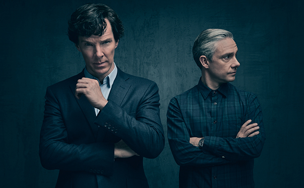 Benedict Cumberbatch dan Martin Freeman, bintang 'Sherlock'. Foto oleh PBS Masterpiece. 