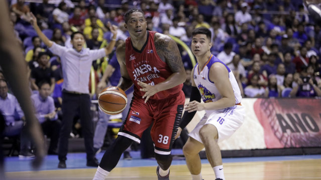 SERIES LEAD. Ginebra now has a chance to close the series in Game 4 after holding on to a 106-103 victory. Photo by PBA Images  