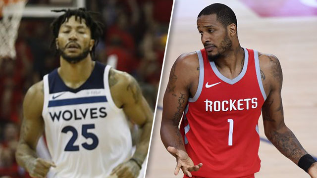 VETERANS. Derrick Rose looks to provide quality minutes for the Minnesota Timberwolves while Trevor Ariza seeks to help the young Phoenix Suns. Rose photo by Tim Warner/Getty Images/AFP and Ariza photo by Thearon W. Henderson/Getty Image/AFP  