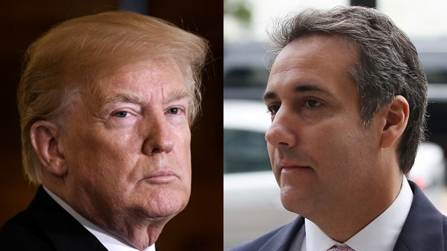 COHEN. Donald Trump file photo by Olivier Douliery/AFP. Michael Cohen file photo by Mark Wilson/Getty Images/AFP  