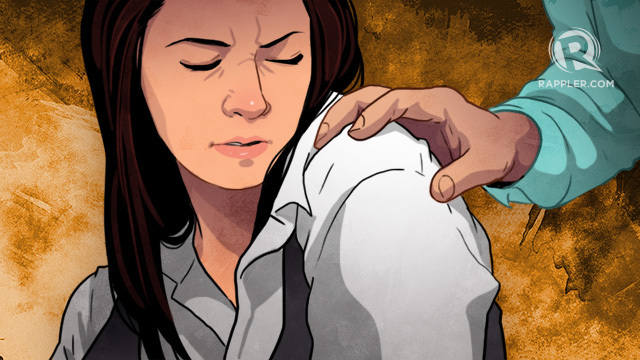 NO TO SEXUAL HARASSMENT. Lawmakers back a bill that would punish catcalling and other forms of street and online harassment. Illustration by Rappler 