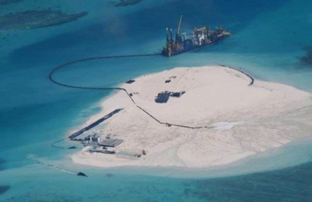 CHINA'S RECLAMATION. The Philippines releases this photo in May 2016 of China's alleged reclamation in Johnson South Reef in the South China Sea, warning it may be building an airstrip. Photo courtesy: Department of Foreign Affairs 