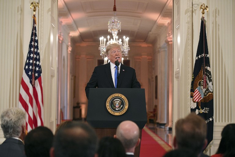 US President Donald Trump speaks during a post-election press conference in the East Room of the White House in Washington, DC on November 7, 2018.


Jim WATSON / AFP 