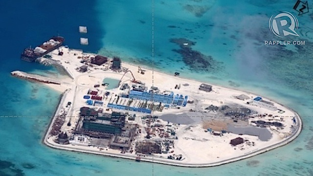 ARTIFICIAL CHINESE ISLAND. China's artificial islands in the disputed South China Sea, such as the one in Mabini (Johnson) Reef, has prompted calls for more checks on the country's activities in the area 