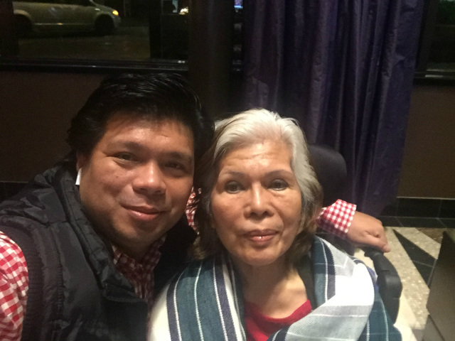 REFUGEE. Expelled INC member Lowell Menorca II and his mom in Canada. Sourced photo 