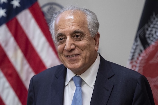 PAUSE. In this file photo taken on February 08, 2019, US Special Envoy Zalmay Khalilzad participates in a discussion on 'The Prospects for Peace in Afghanistan' at the United States Institute of Peace in Washington, DC. File photo by Jim Watson/AFP  