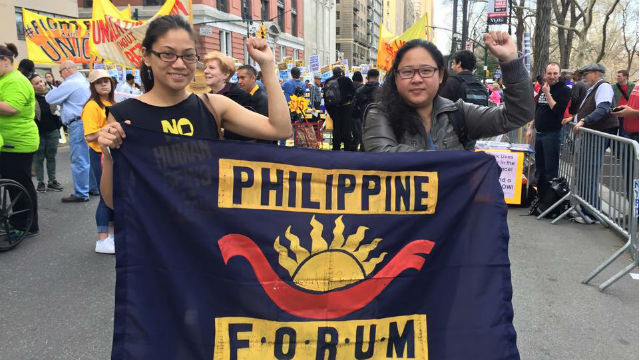 HIGHER WAGES. Philippine Forum in New Jersey rallies to increase minimum wage to $15 an hour. Photo by Lenn Almadin Thornhill 
