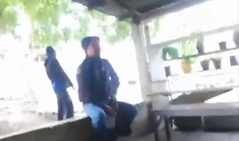 CEBU HARASSMENT. The two unidentified men seen in the video caught by one of the members of the Ingking household. Retrieved from video posted on Twitter by Youth Act Now Against Tyranny Cebu 