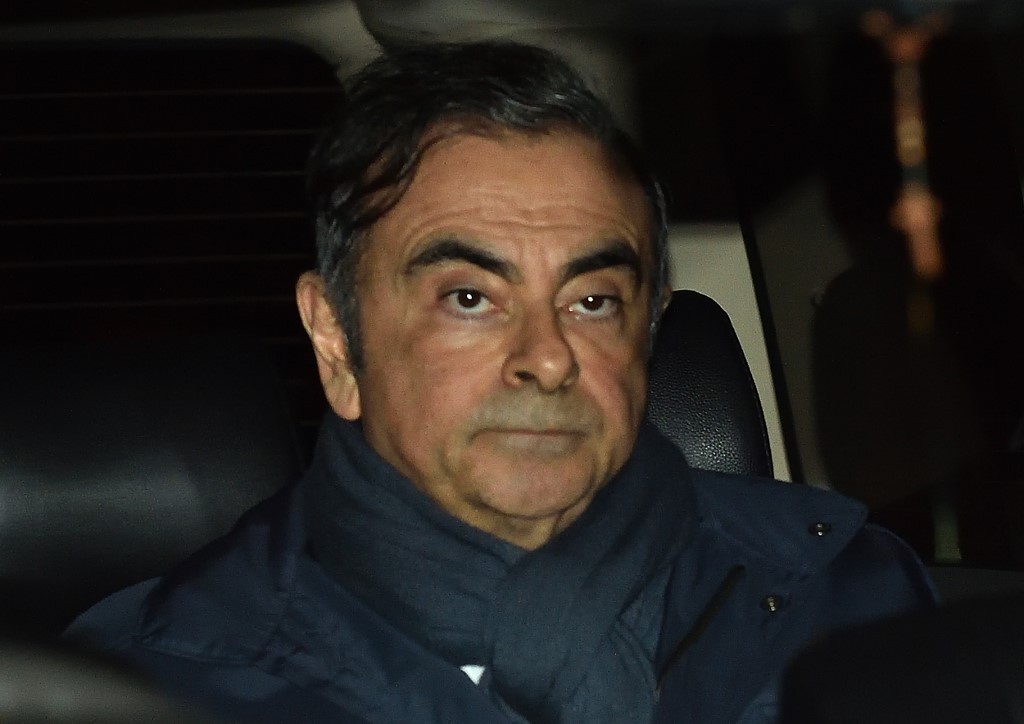 REARRESTED. Former Nissan Chairman Carlos Ghosn leaves the office of his lawyer Junichiro Hironaka in Tokyo on April 3, 2019. Photo by Kazuhiro NOGI/AFP 