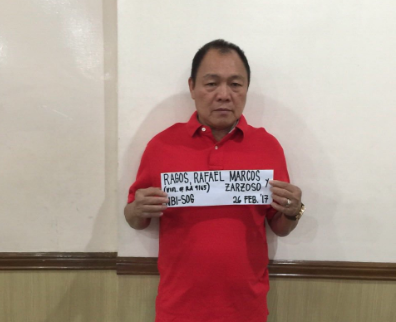 WITNESS. BuCor's former OIC, Rafael Ragos, surrenders to the National Bureau of Investigation in February 2017 for drug trade charges. He is now dropped from the case as he turns into witness. Photo courtesy of DOJ 