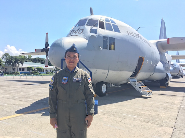 A FIRST. Major Marjorie Mukay is the first certified Philippine Air Force Filipina C130 pilot. Rappler photo 