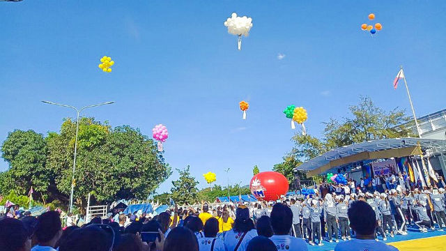 NO LAUGHING MATTER. EcoWaste Coalition criticizes Mimaropa Festival's balloon releasing activity as bad for the environment. Photo from Arawatan & Mimaropa Festival 2018 Facebook page 