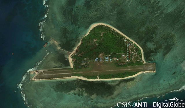 PAG-ASA ISLAND. The Philippines aims to finish a beaching ramp on Pag-asa Island (Thitu Island) 'within early 2019,' says Defense Secretary Delfin Lorenzana. Photo courtesy of CSIS/AMTI/DigitalGlobe