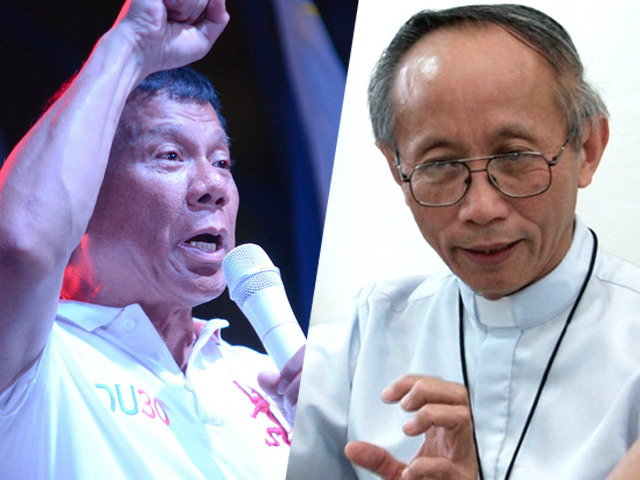 EXTRAJUDICIAL KILLINGS. Cagayan de Oro Archbishop Antonio Ledesma slams Davao City Mayor Rodrigo Duterte for extrajudicial killings in his own city. Photo of Duterte (left) by Rappler; photo of Ledesma (right) courtesy of CBCP News   