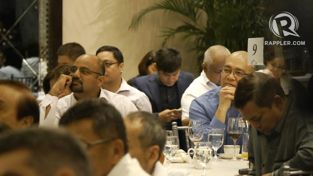 FUTURE OF BUSINESS. Businessmen listen to Duterte's hour-long speech in Makati City 