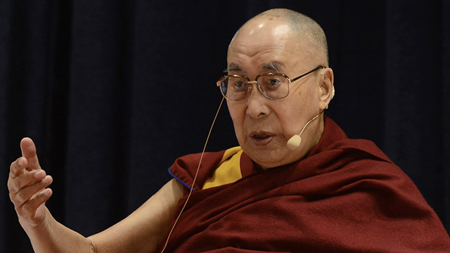 REGRETS. In this file photo taken on December 12, 2018 exiled Tibetan spiritual leader the Dalai Lama addresses a seminar in Mumbai.  Photo by Punit Paranjpe/AFP 