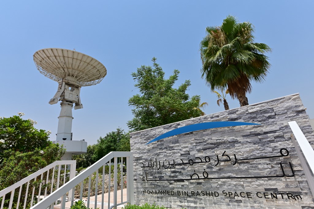 TARGETTING MARS. A picture taken on July 5, 2020 shows the entrance of the Mohammed Bin Rashid Space Centre (MBRSC), in the Gulf city of Dubai. Photo by Giuseppe Cacace/AFP  