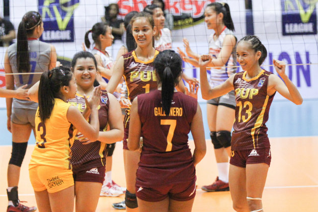 WIN ONE SET. Polytechnic University of the Philippines' goal in its final match of the Shakey's V-League 12 Collegiate Conference is to win one set against fellow winless squad University of Batangas. Photo by Czeasar Dancel/Rappler 