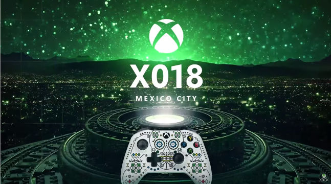 X018. Microsoft's latest fan celebration is in Mexico City. Screen shot from livestream. 